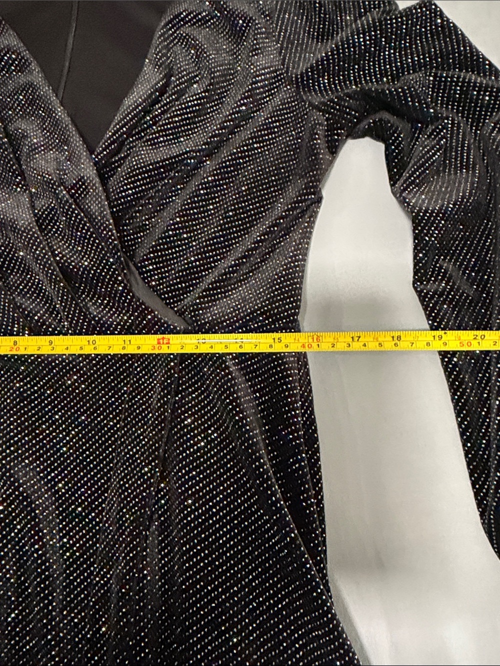 Karl Lagerfeld Black Metallic Wrap Dress with Long Sleeves size 10 - Picture 15 of 15